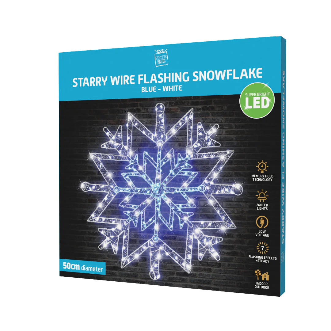LED Starry Wire Snowflake 2-Tone Assorted - Image 4
