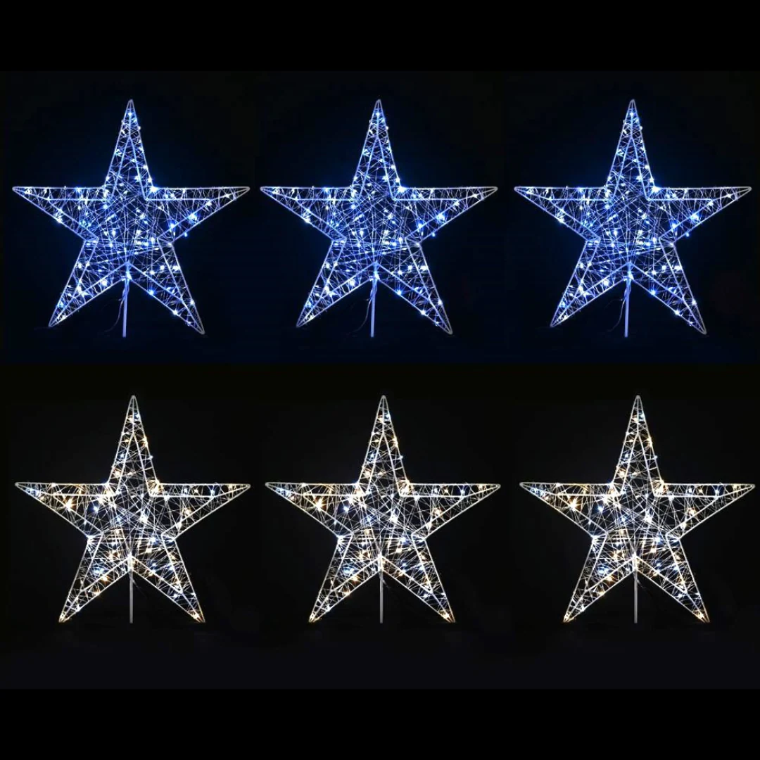 LED Starry Wire Star Path Lights 3pk Assorted