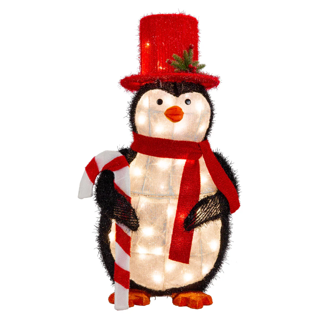 Led Tinsel Penguin With Top Hat 82cm - Image 4