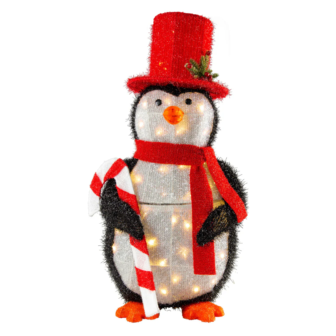 Led Tinsel Penguin With Top Hat 82cm - Image 5