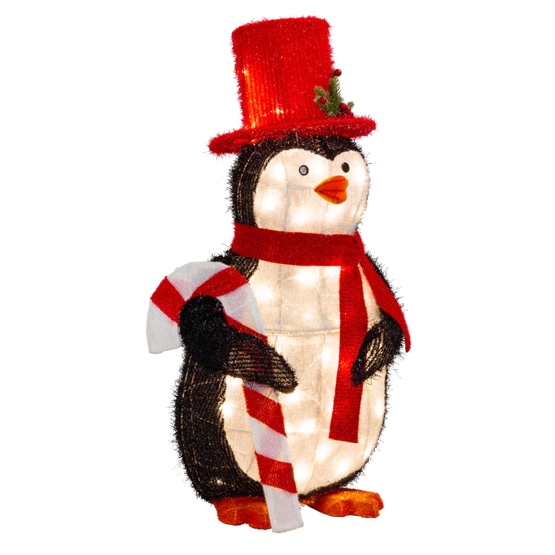 Led Tinsel Penguin With Top Hat 82cm - Image 6