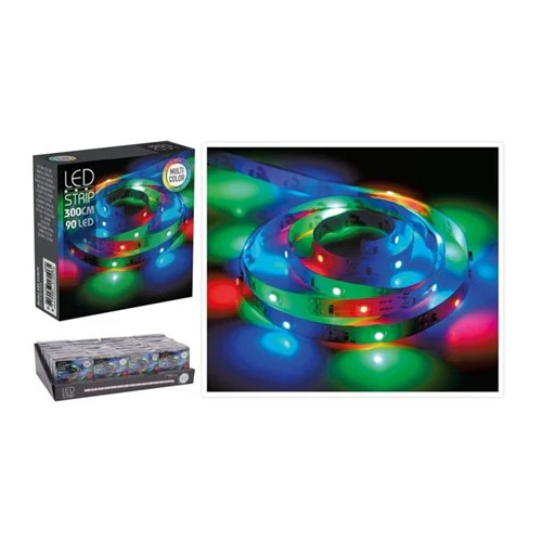 Ledstrip 90Led Multi Battery Operated 3M