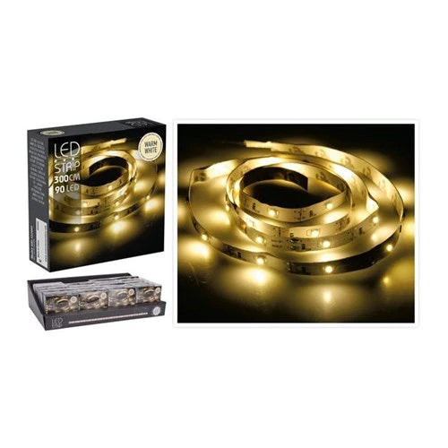 Ledstrip 90Led Warm White Battery Operated 3M