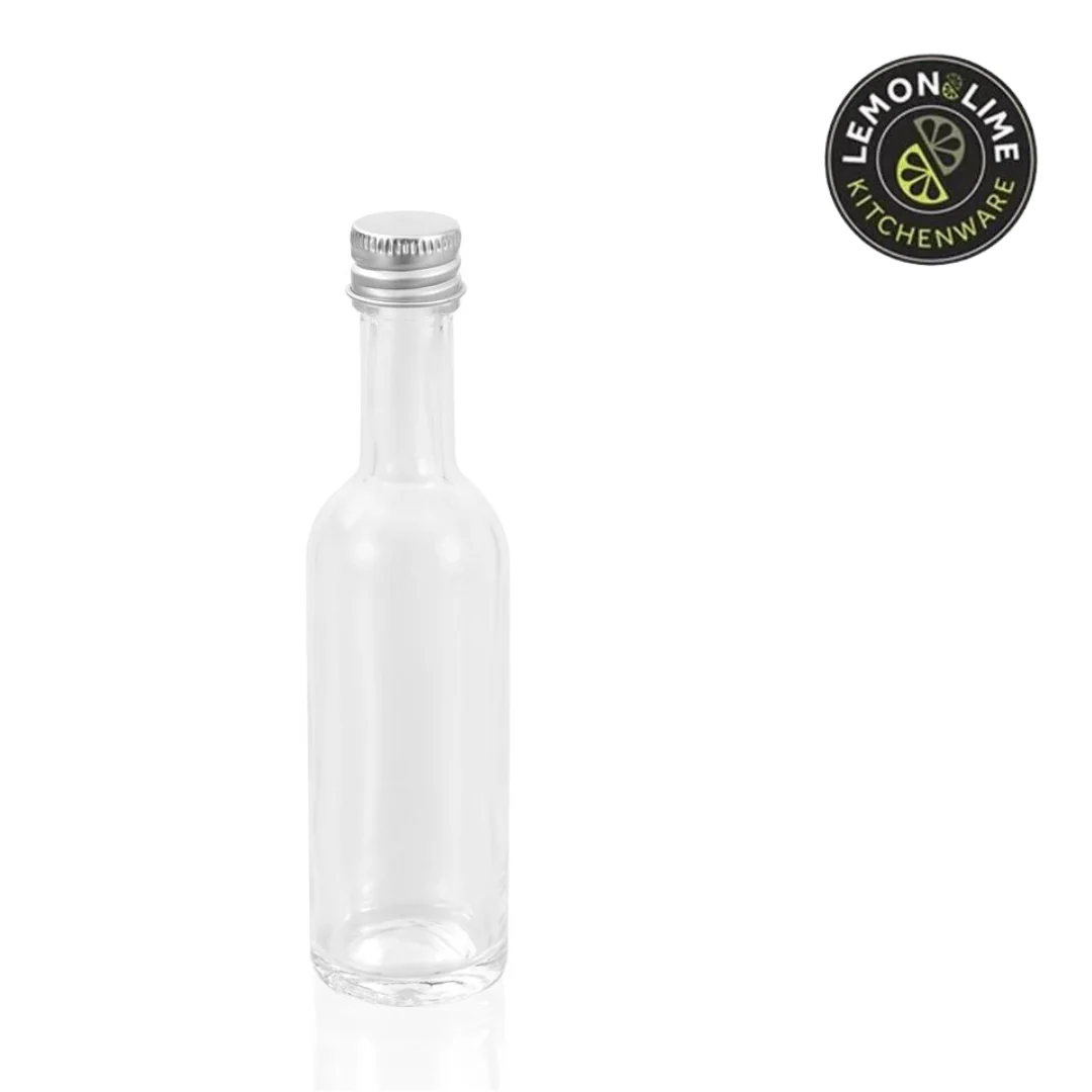 CAPRI GLASS MINI BOTTLE 60ML LONG NECK 5PK SILVER LID - Image 4