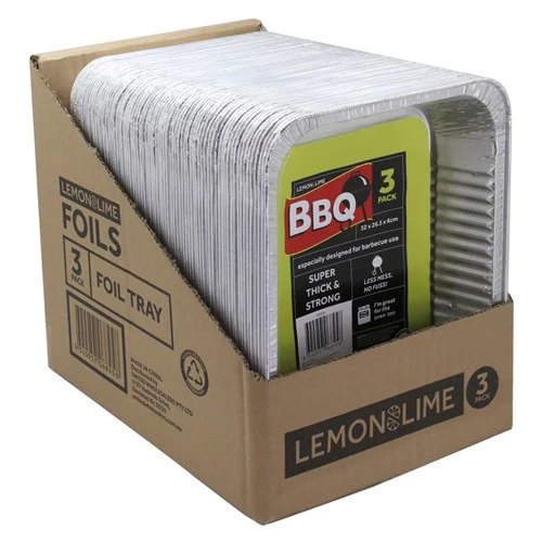 Lemon and Lime Foil Tray Rect 3Pk Pdq & 32X26.5X6Cm - Image 4
