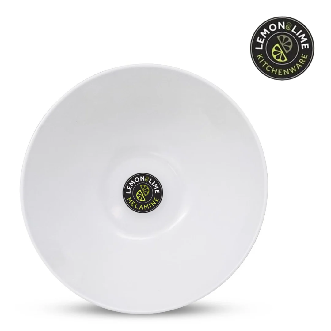 Lemon and Lime Melamine Salad Bowl Deep 25cm White