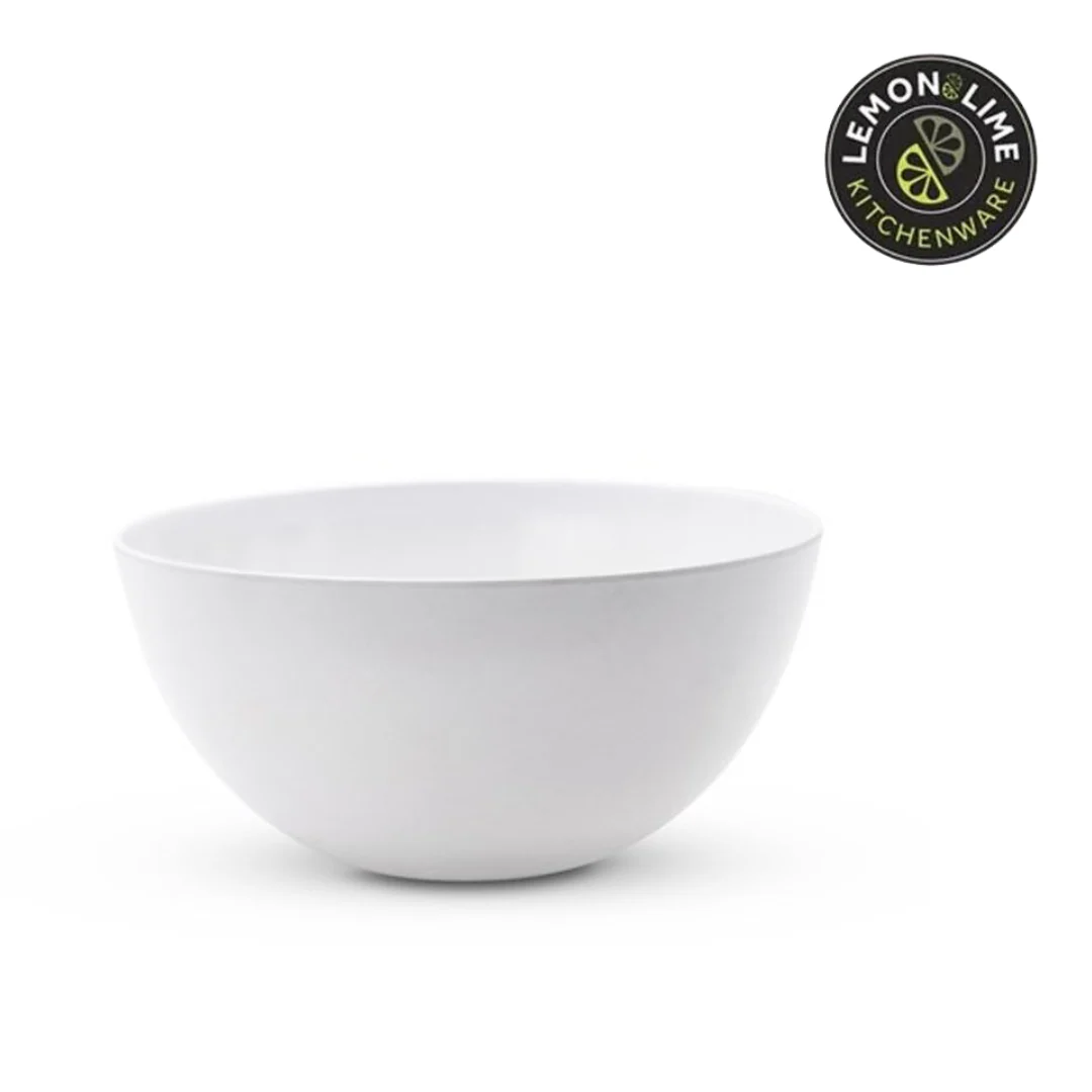 Lemon and Lime Melamine Salad Bowl Deep 25cm White - Image 2