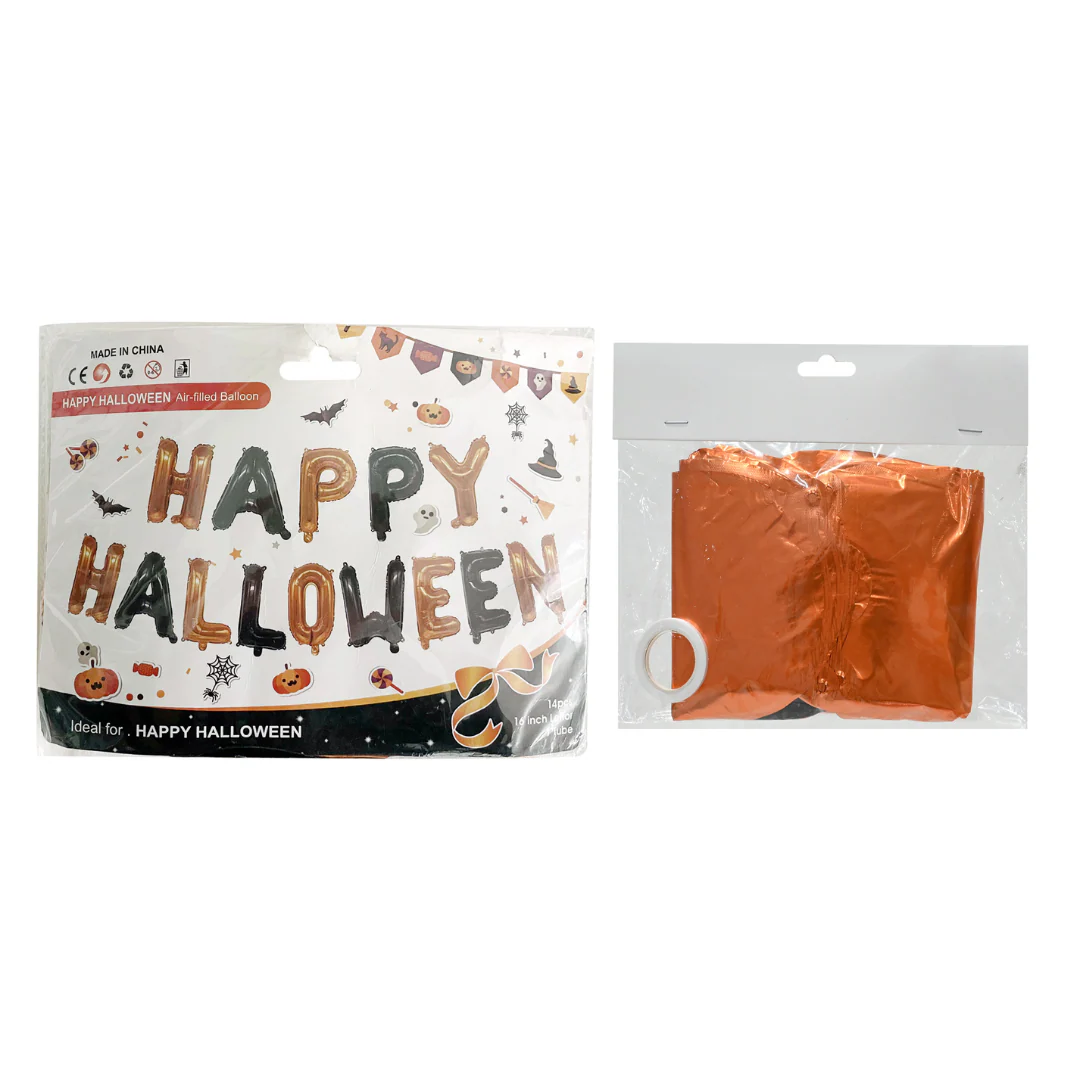 Letter Foil Balloon Set Happy Halloween