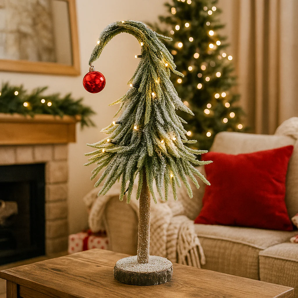 Light Up Spiky Curve Tree Battery Operated 46cm