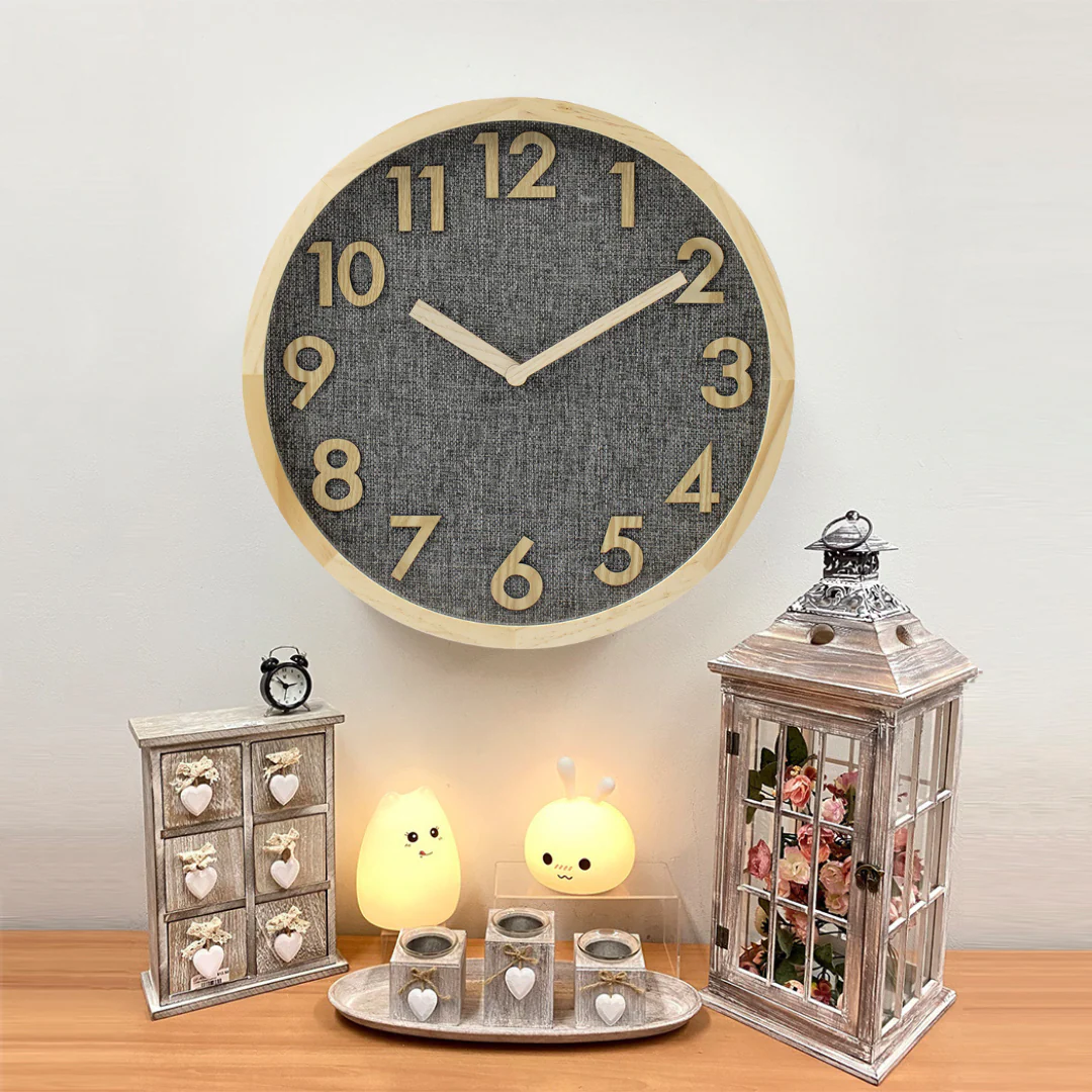 Clock Linen dial wooden clock