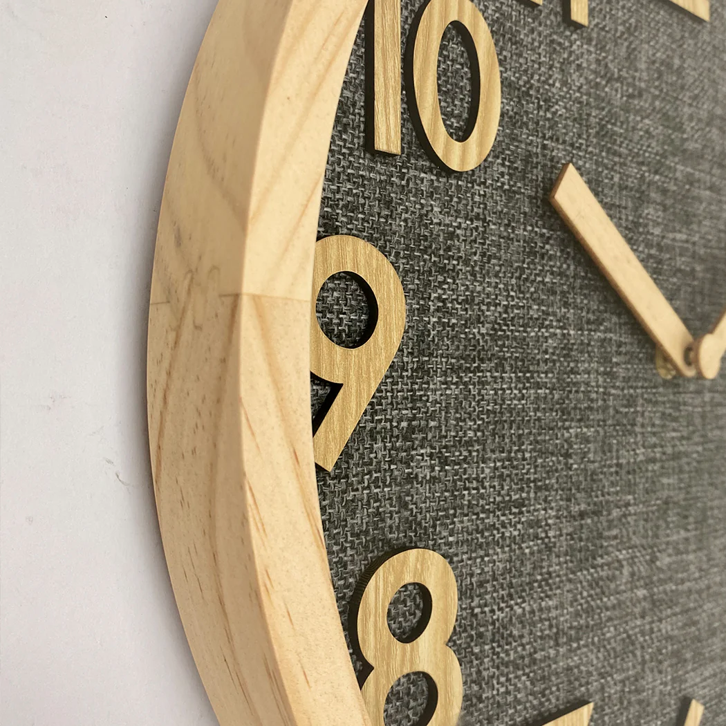 Clock Linen dial wooden clock - Image 6
