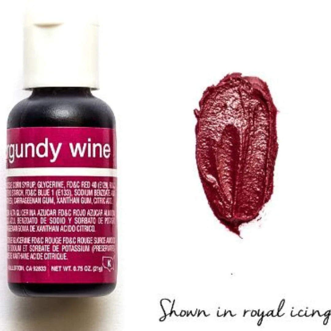 Chefmaster Liqua-Gel - Burgundy Wine 0.7oz/20g - Image 2