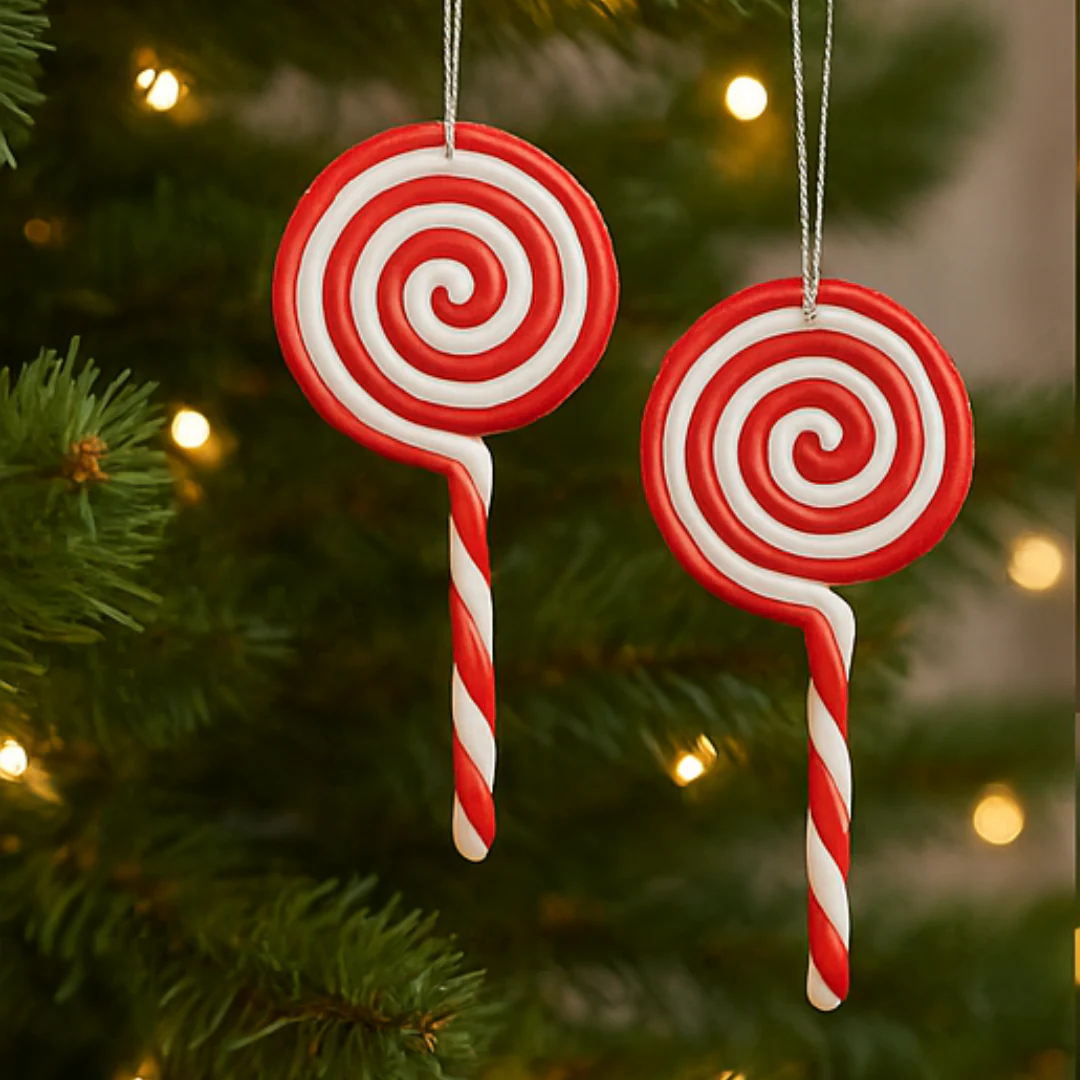 Lollipop Hanging Deco 13cm 2pk