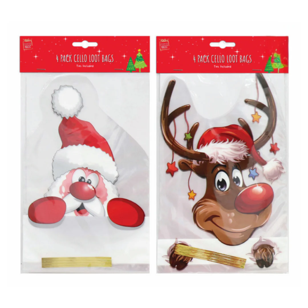 Loot Bags Characters With Ties 4pk 2 Asstd