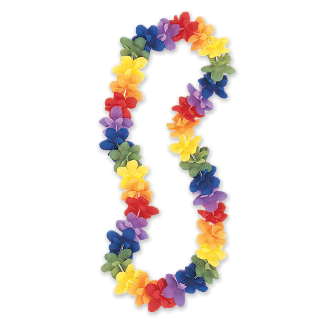 Luau Flower Lei 101cm (40in) - Rainbow