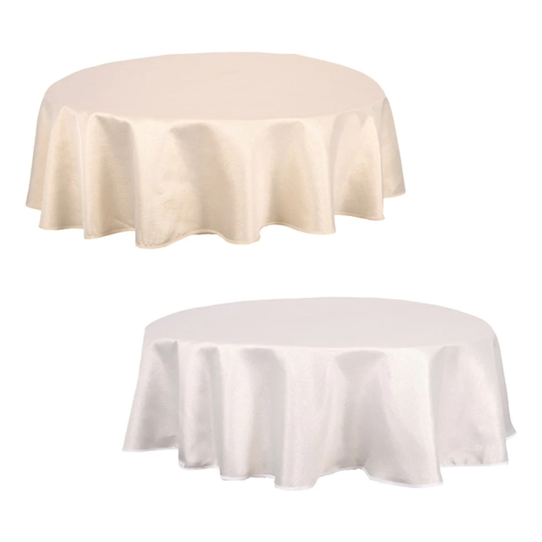 Lurex Christmas Table Round Cloth Gold Silver 175cm Assorted