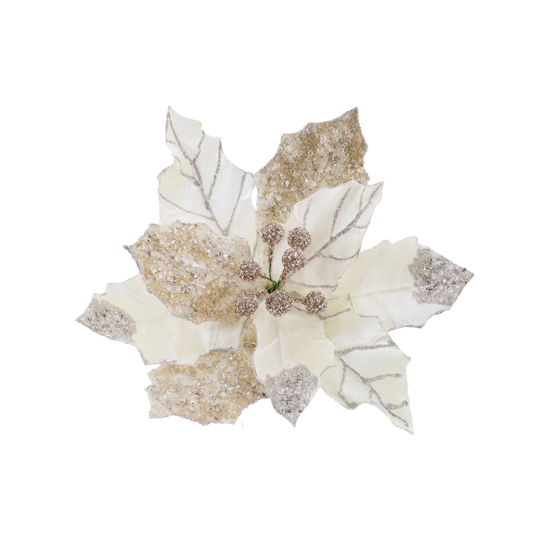 Luxury Poinsettia Beaded Clip Assorted - Image 2
