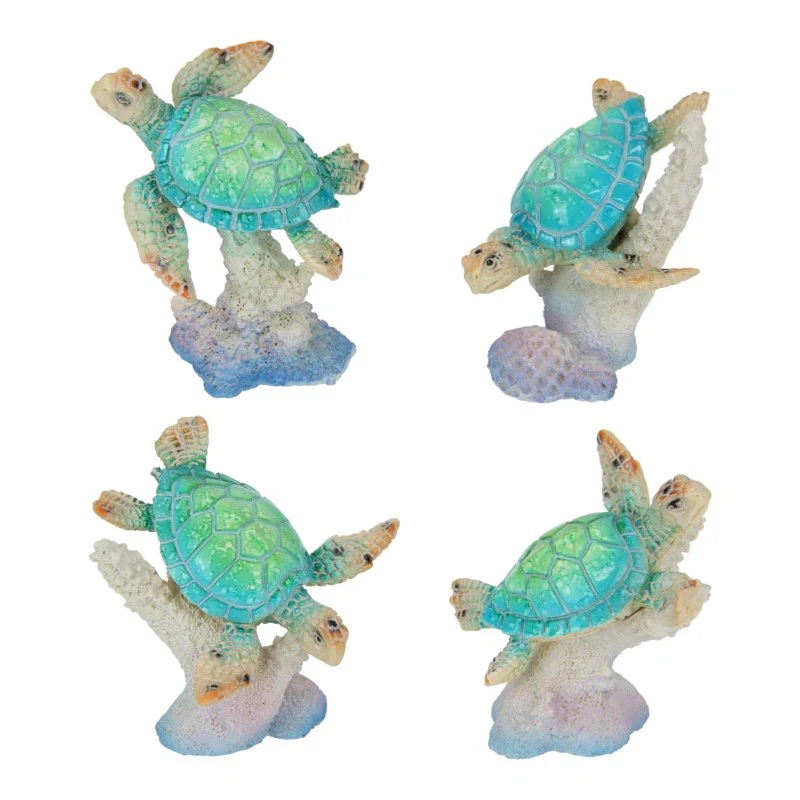 Marble Turtle on Colour Coral 4 As 8.5cm