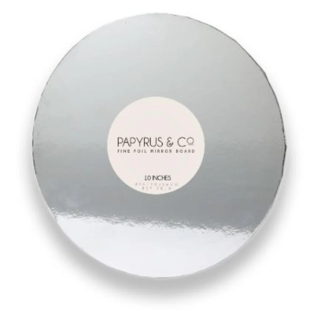 Cake Board Masonite Cake Board Silver Mirror 10in