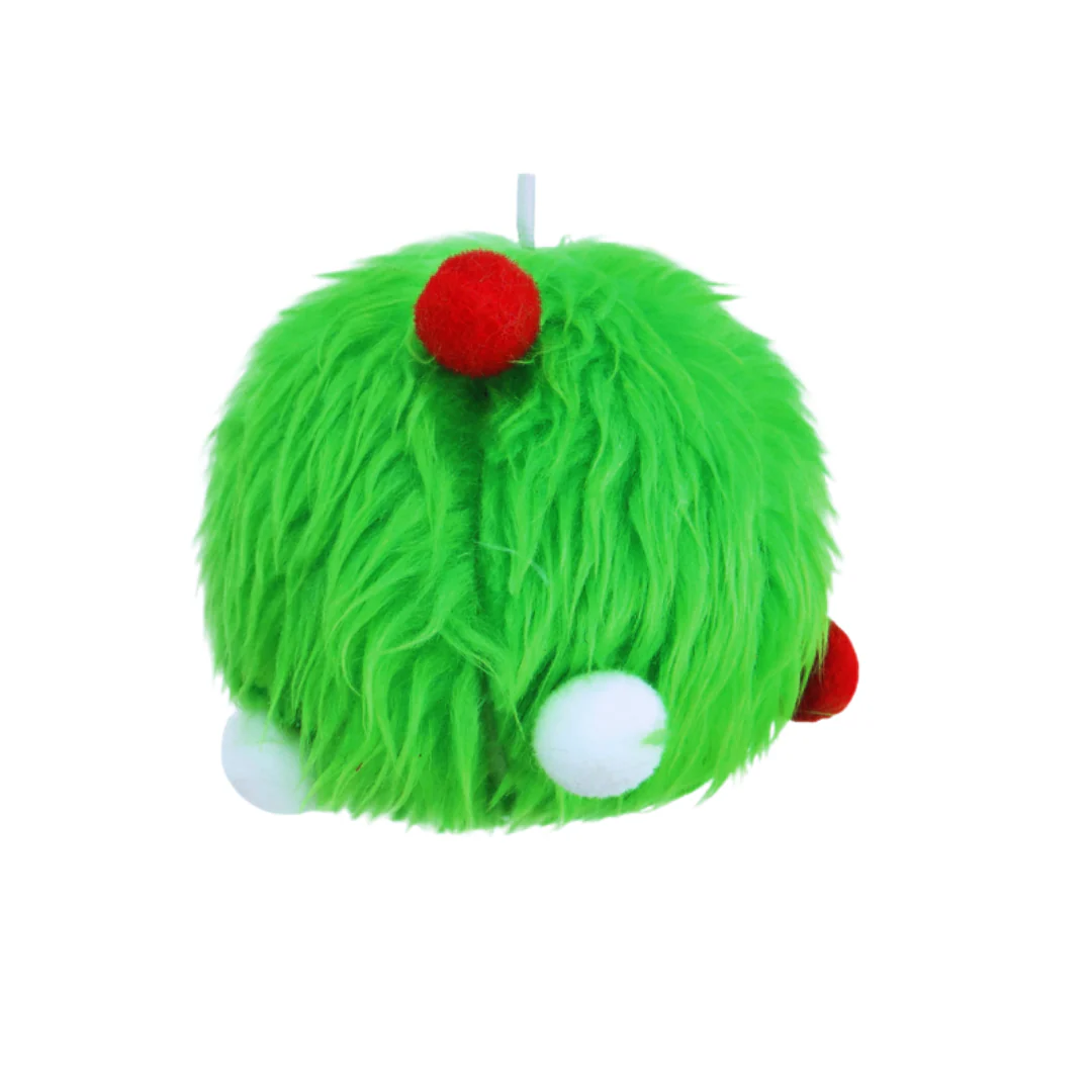 Mean Green Fur Bauble 10cm - Image 2