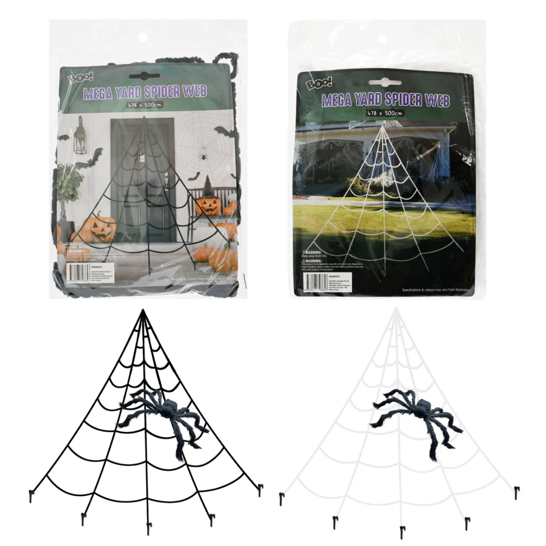 Mega Yard Spider Web 5m Assorted