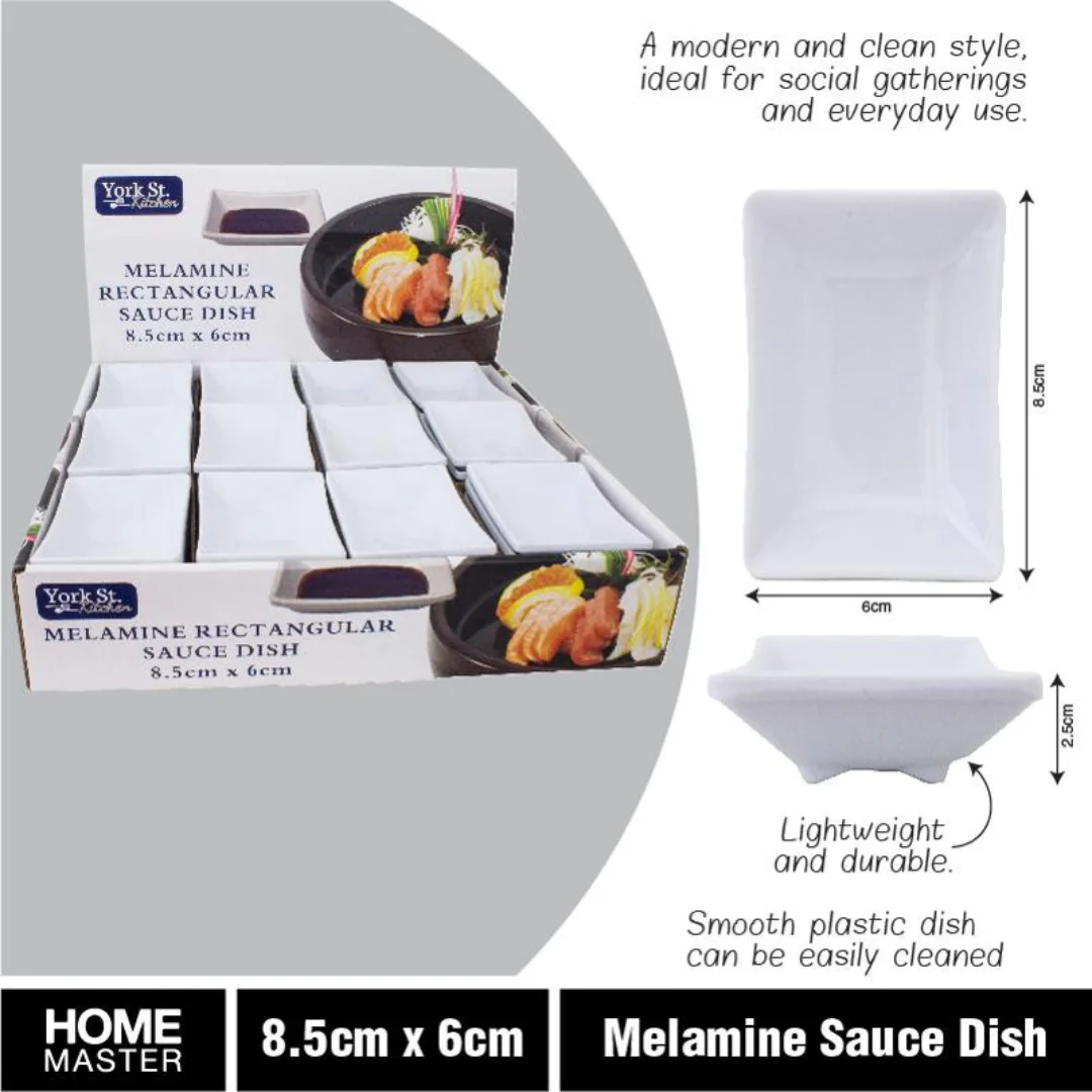 Melamine Sauce Dish Rectangular 8.5x6x2.5cm White