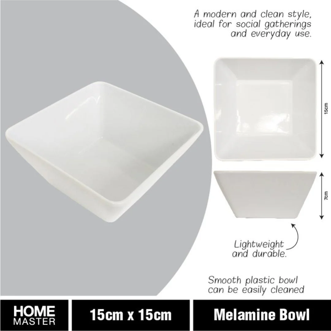Melamine Square Bowl 15x7cm White