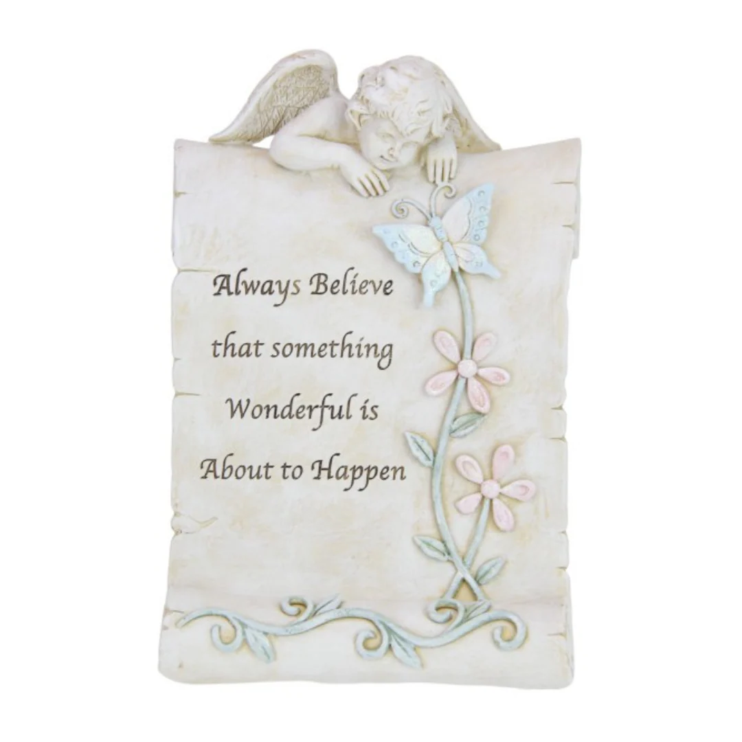 Memorial Cherub with Butterfly 21.5cm