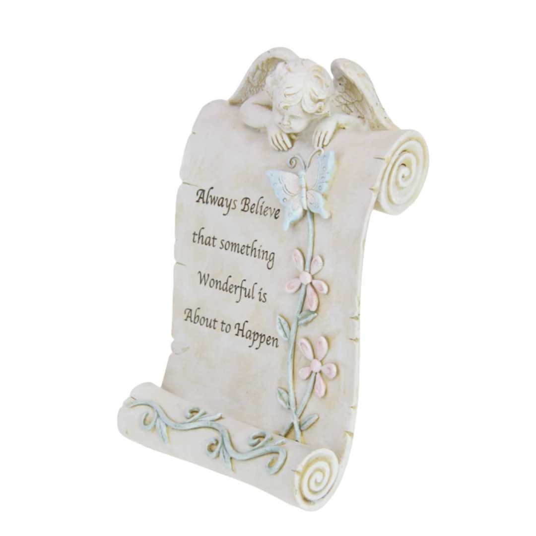 Memorial Cherub with Butterfly 21.5cm - Image 2
