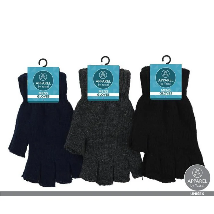 Mens Knitted Fingerless Gloves Assorted