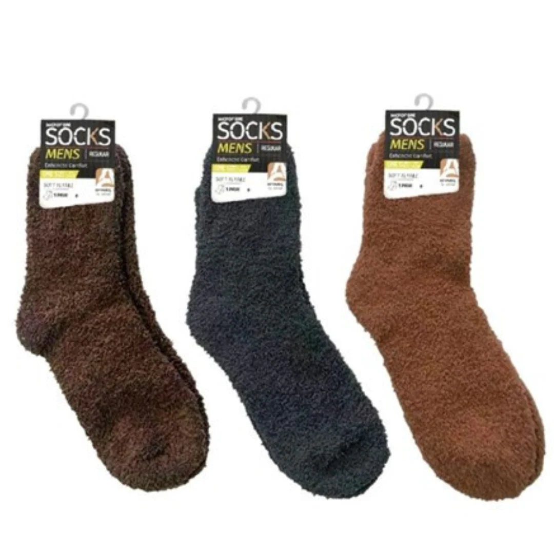 Mens Microfiber Socks Solid Ser2 Assorted