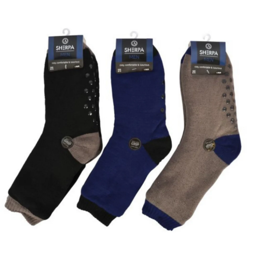 Mens Sherpa Socks Solid Colour Assorted