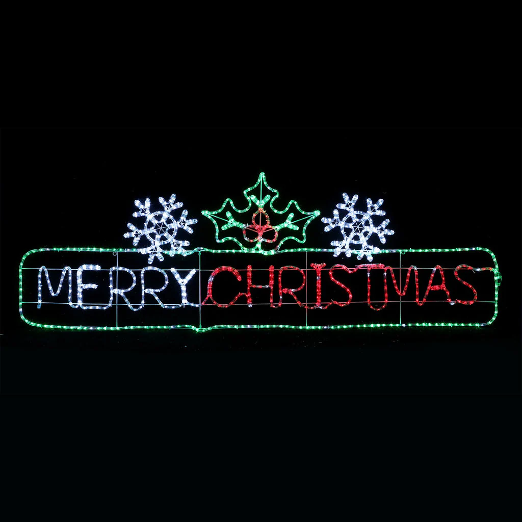 Merry Christmas Rope Light Silhouette 2m Red + Green - Image 2