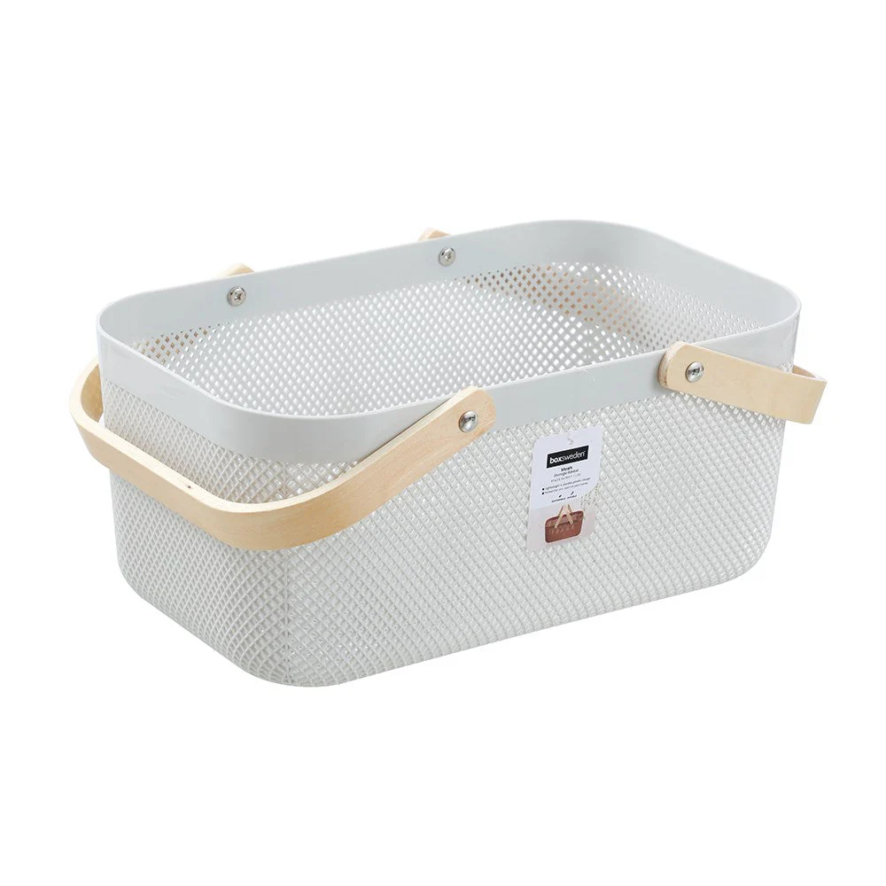 MESH PLASTIC BASKET WOOD HANDLE 15L 40X24.5X18CM - Image 11