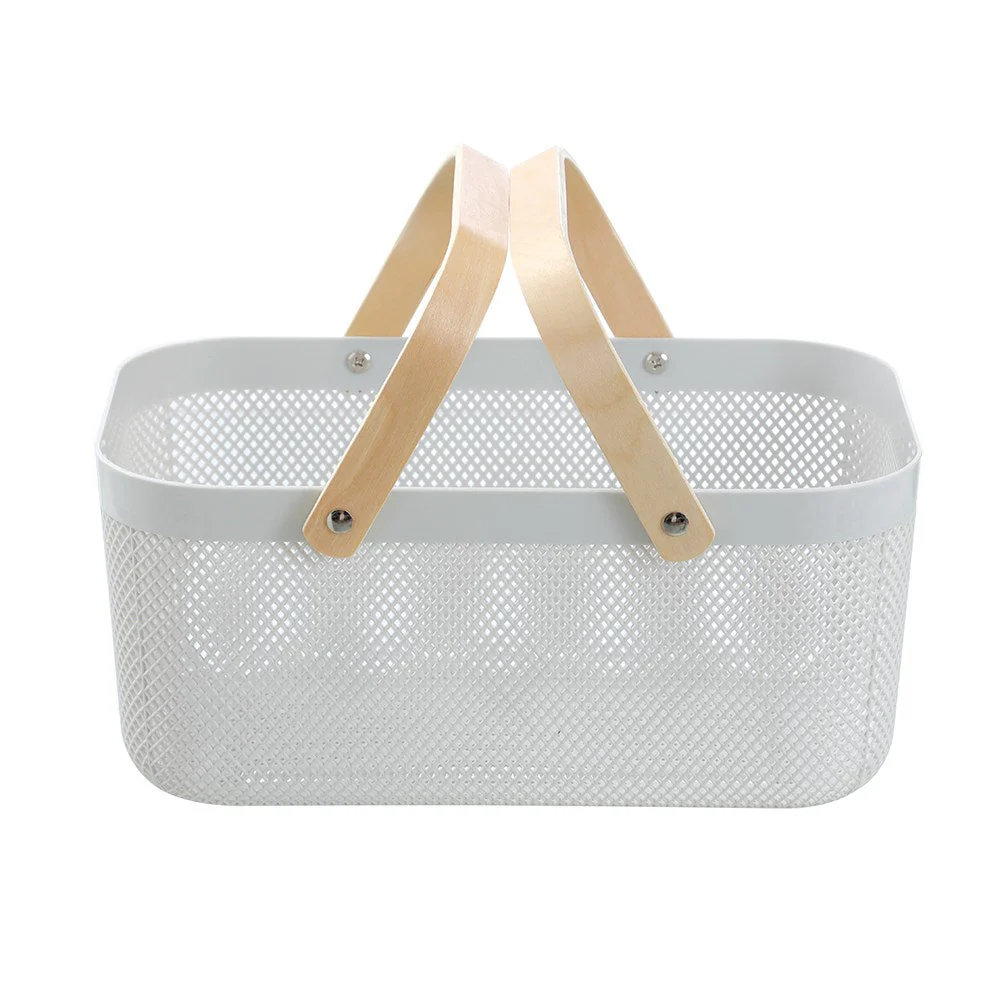 MESH PLASTIC BASKET WOOD HANDLE 15L 40X24.5X18CM - Image 12