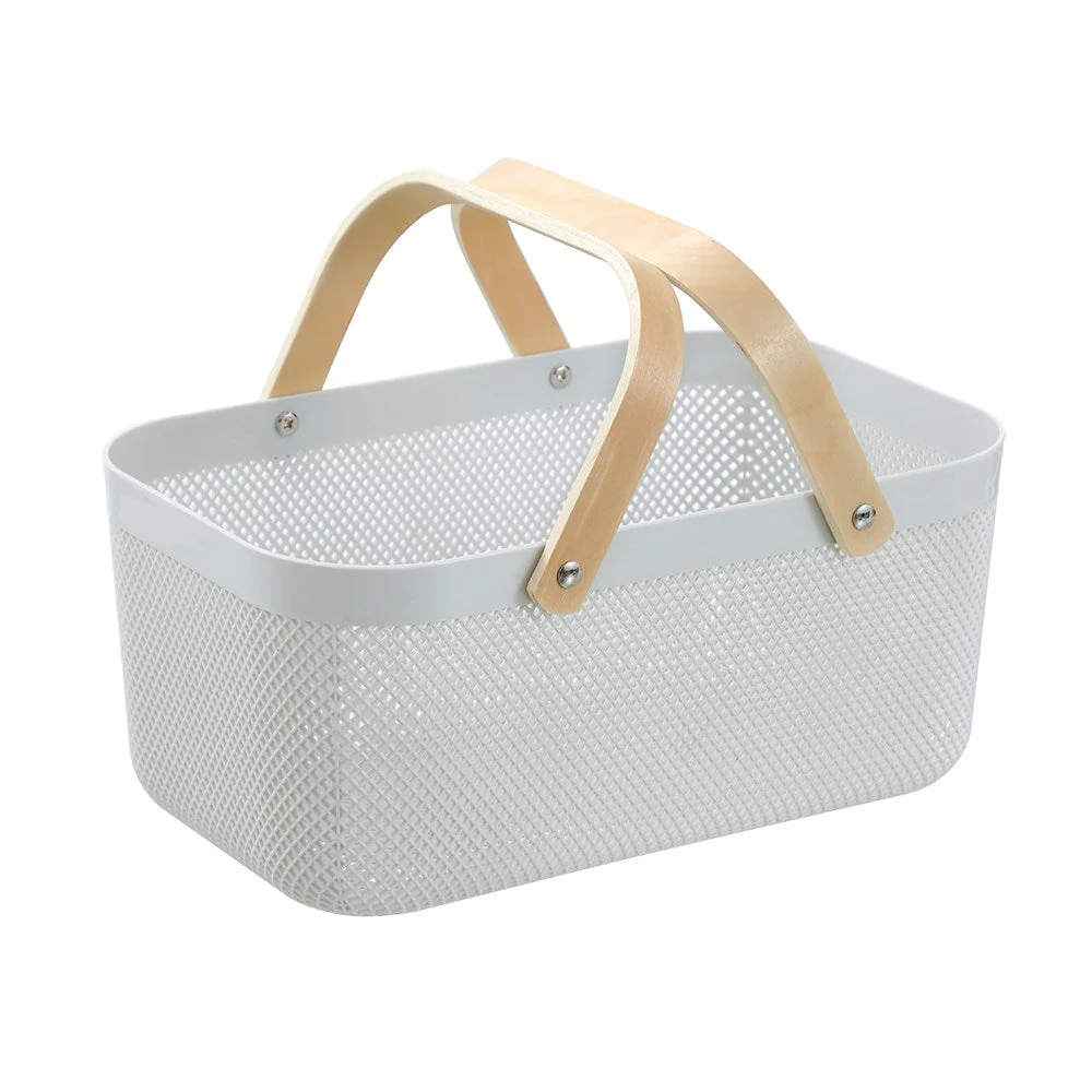 MESH PLASTIC BASKET WOOD HANDLE 15L 40X24.5X18CM - Image 13