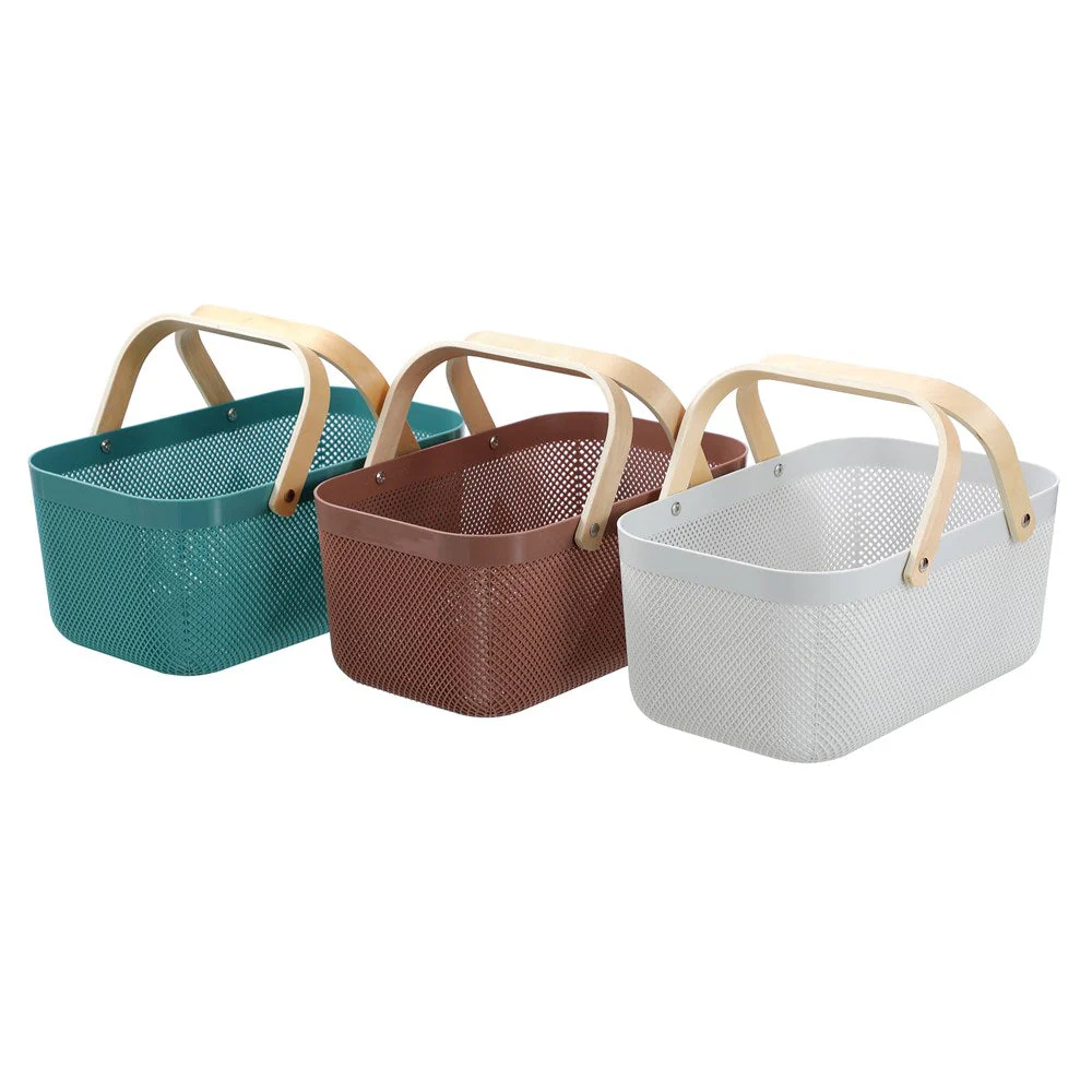 MESH PLASTIC BASKET WOOD HANDLE 15L 40X24.5X18CM - Image 16