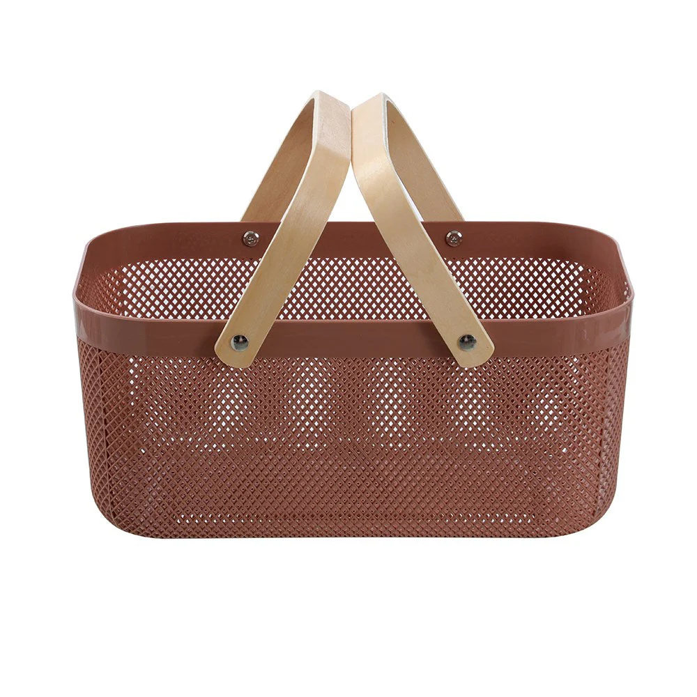 MESH PLASTIC BASKET WOOD HANDLE 15L 40X24.5X18CM - Image 7