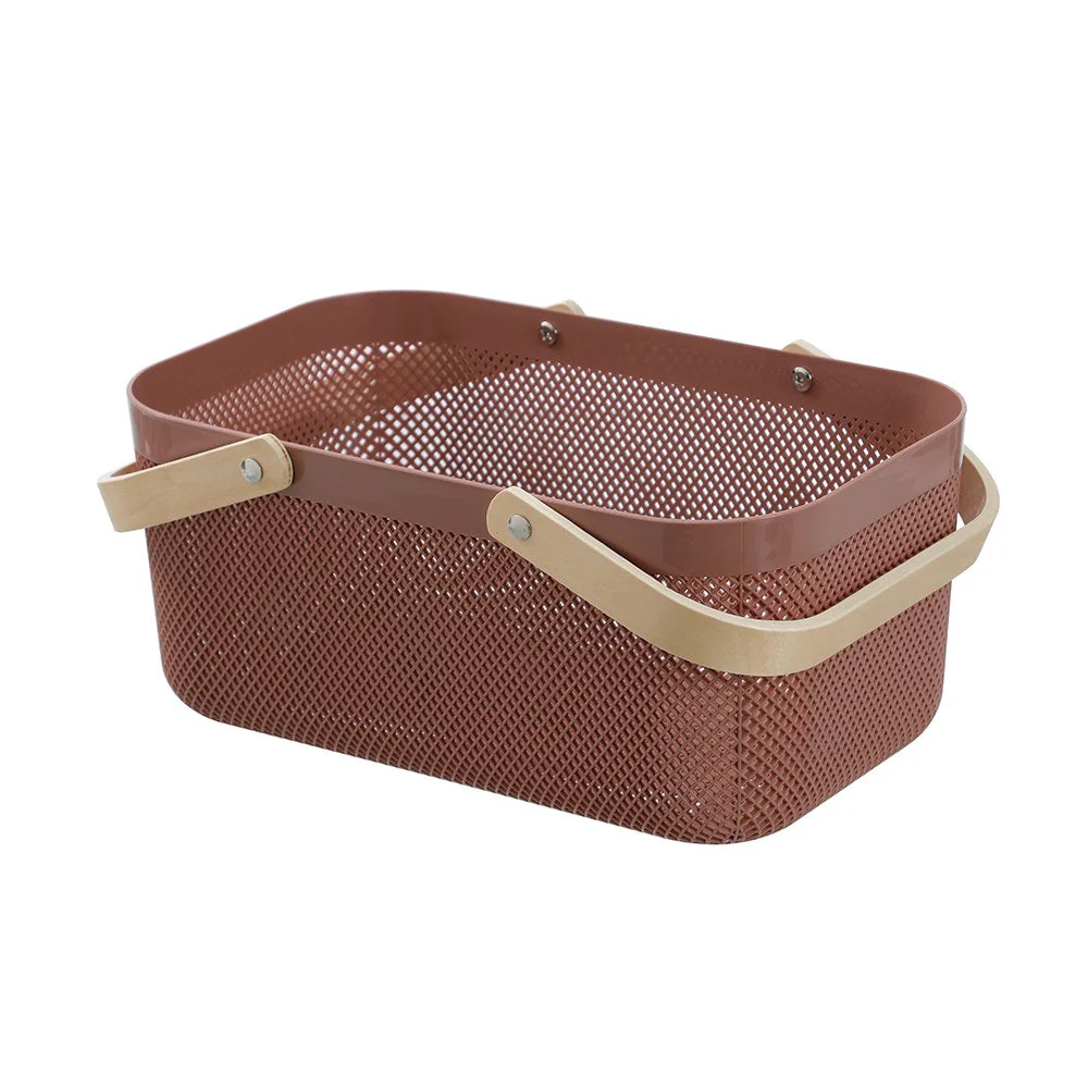MESH PLASTIC BASKET WOOD HANDLE 15L 40X24.5X18CM - Image 9