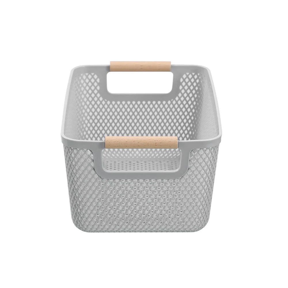 MESH PLASTIC BASKET WOOD HANDLE 7.5L 31X20X14CM - Image 3