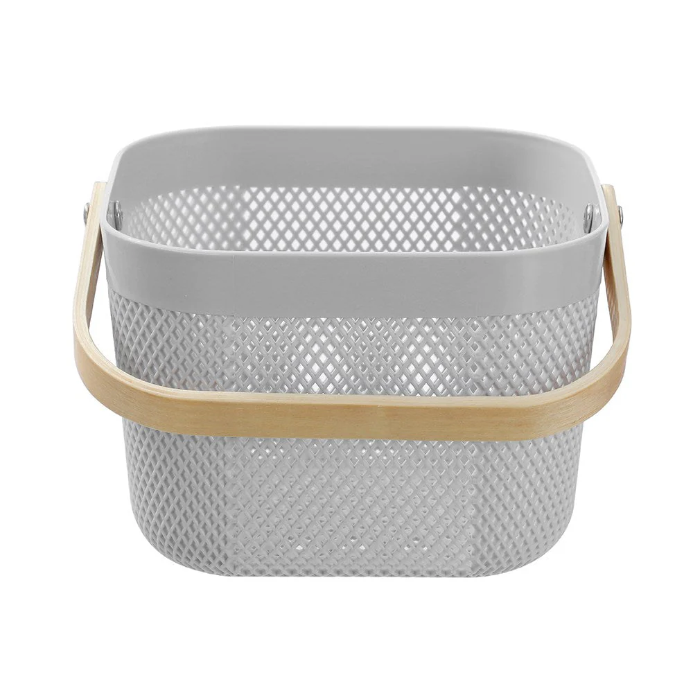 MESH PLASTIC BASKET WOOD HANDLE 8.5L 24.5X24.5X18CM - Image 8