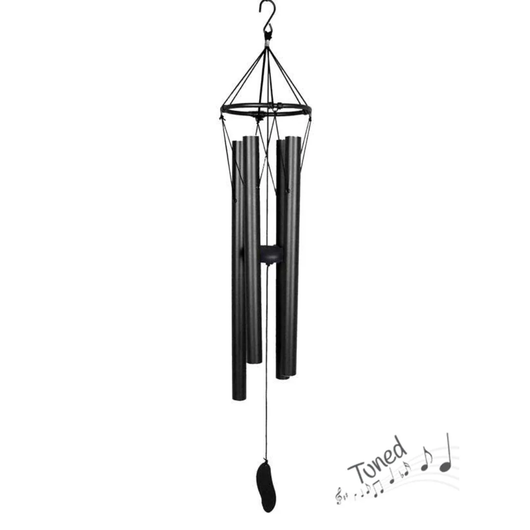 METAL BLACK HARMONIOUS WIND CHIME 84CM