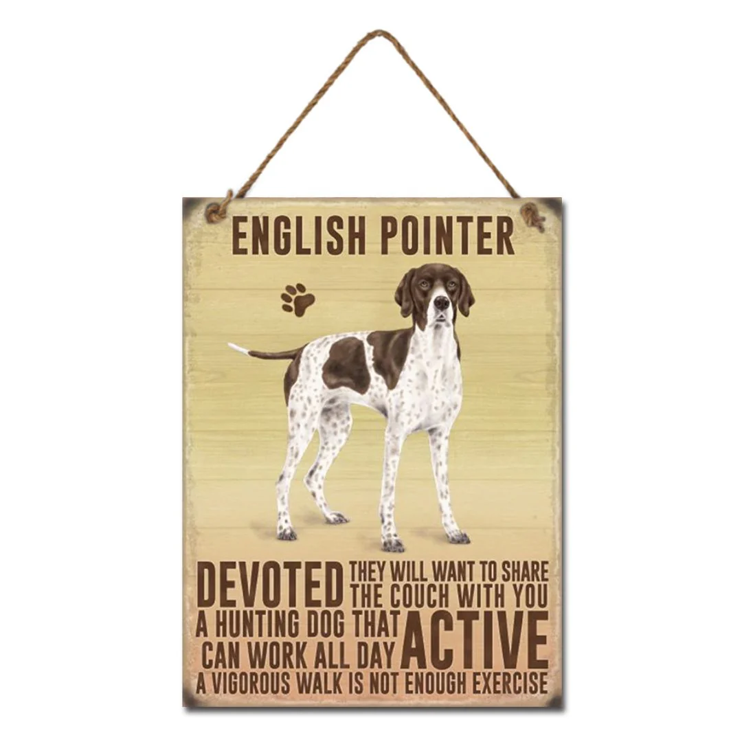 Metal English Pointer Hanging 20x27cm