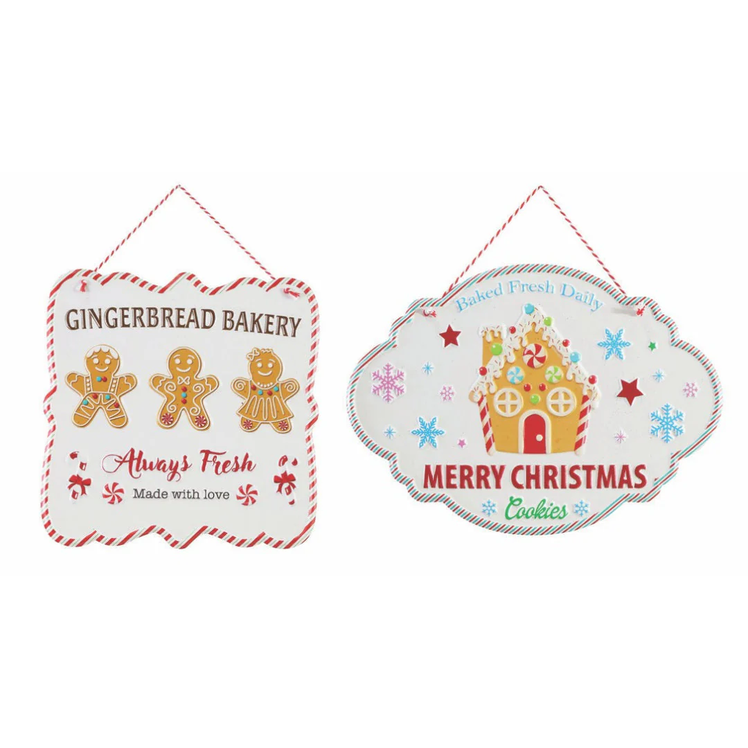 Metal Gingerbread Plaque Assorted