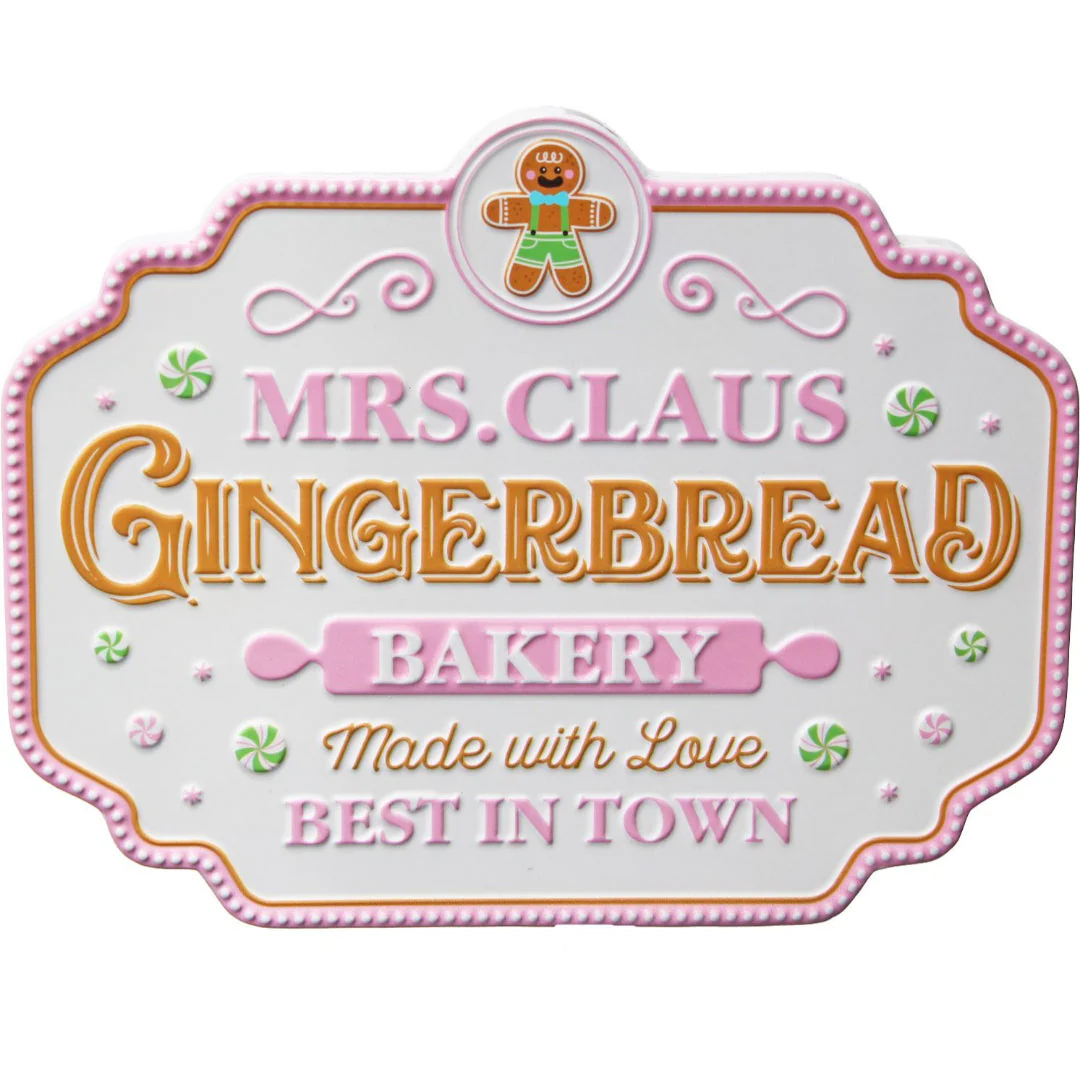 Metal Pnk Mrs Claus Bakery 27cm