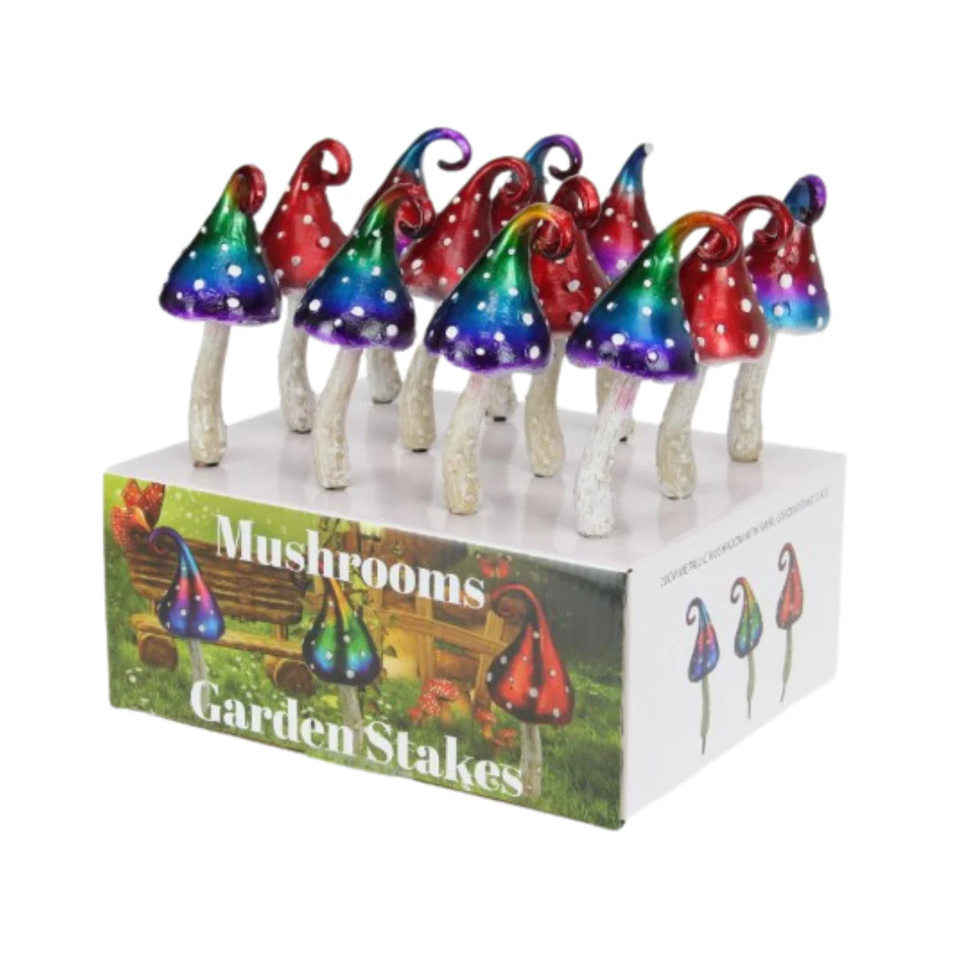 Metallic Mushroom Stake 3 Assorted 20cm - Image 2
