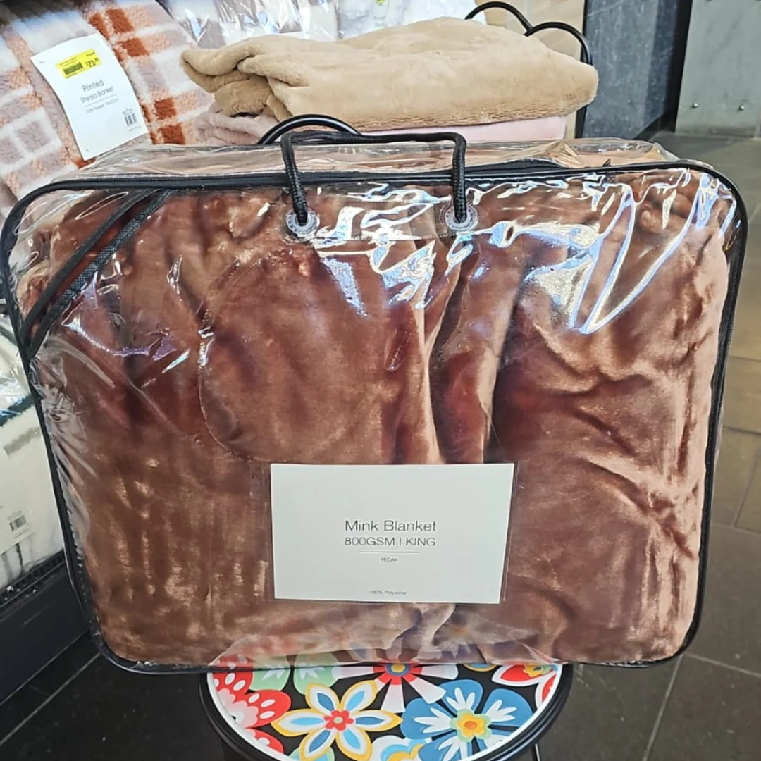 Mink Blanket DB 200x220cm 3.7Kg 800gsm Blue Pen - Image 4