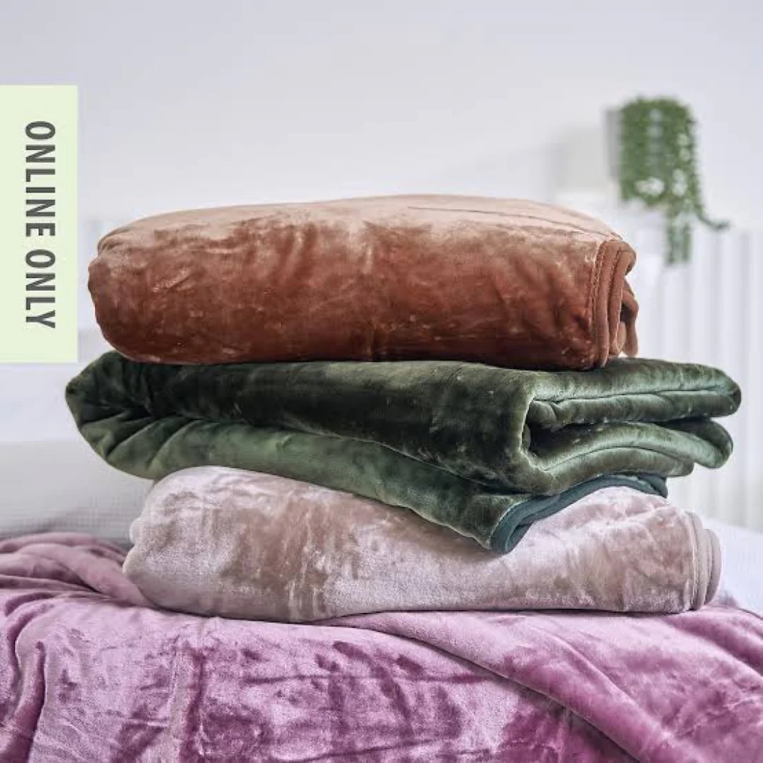 Mink Blanket QB 200x240cm 4.2Kg 800gsm Blush - Image 3