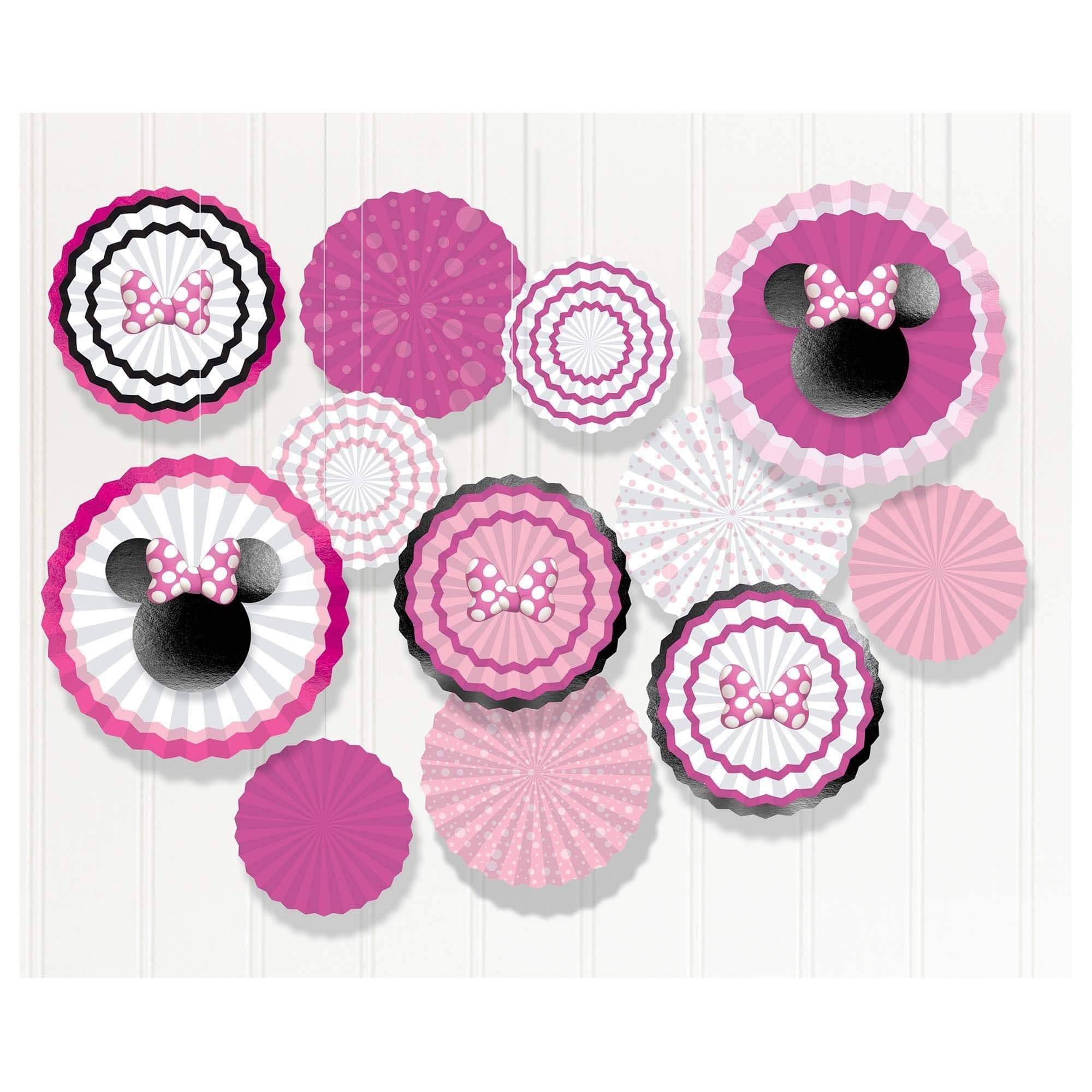 Minnie Mouse Forever Paper Fans Decorating Kit 17Pk