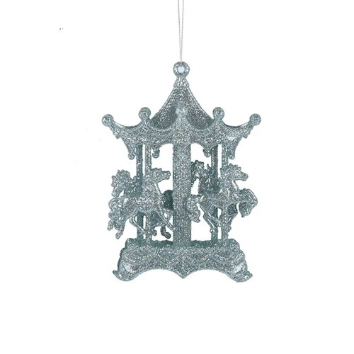 Mint Glitter Carousel Tree Ornaments 15.5x10x2cm - Image 2